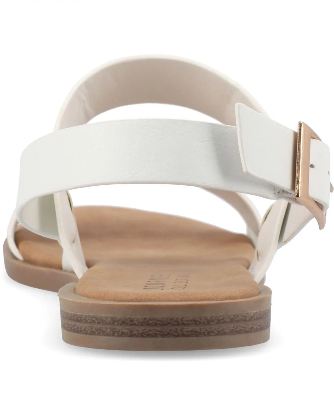 Journee Collection Womens Dual Strap Open-Toe Sandal LAVINE-SANDAL White 6.5M
