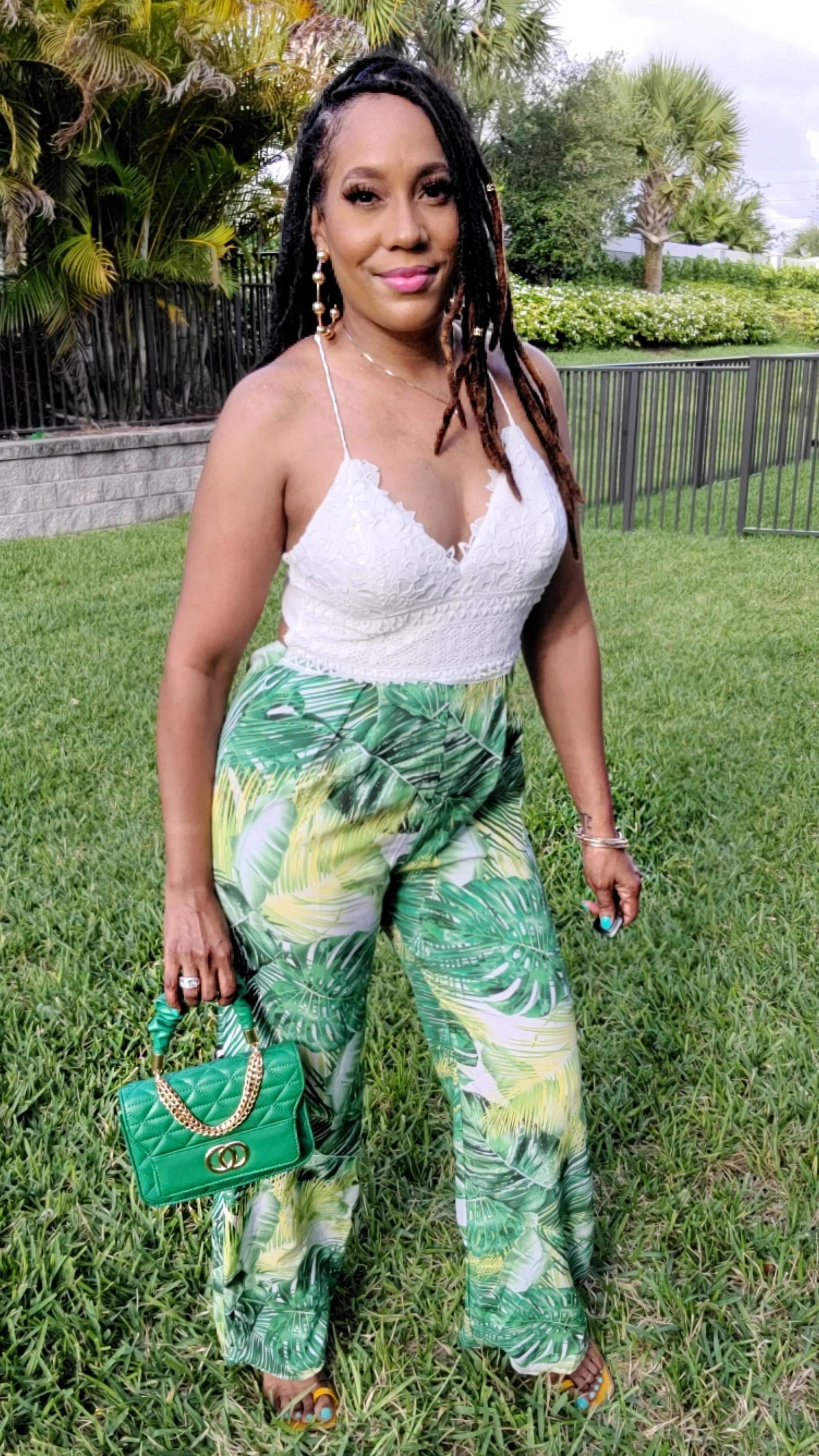 Jungle Chic Floral Jumpsuit | Green