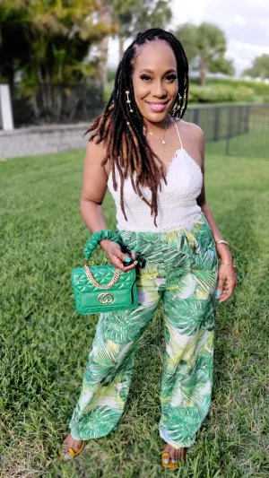 Jungle Chic Floral Jumpsuit | Green