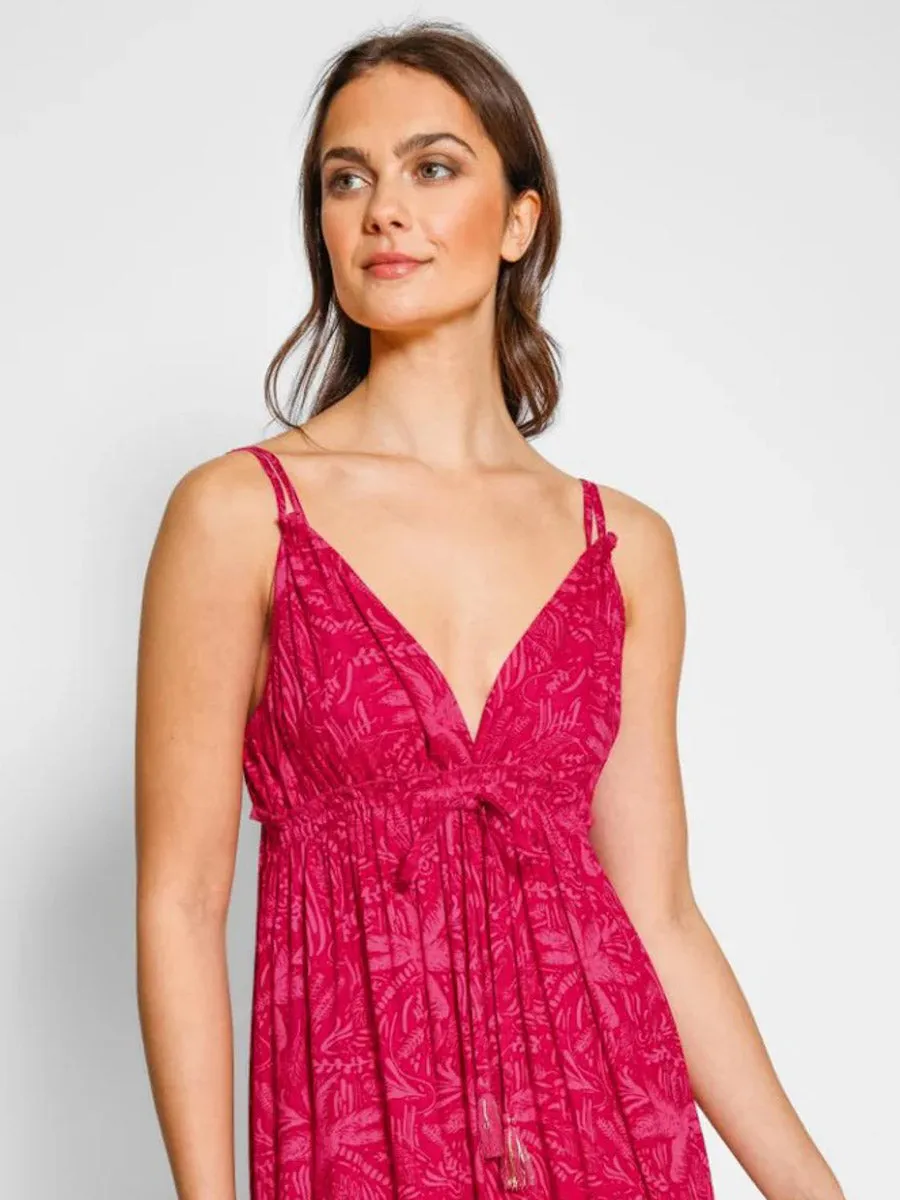 Las Palmas Midi Dress in Sangria