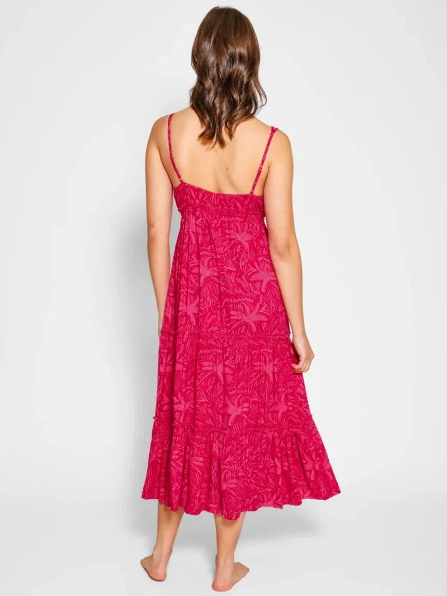 Las Palmas Midi Dress in Sangria