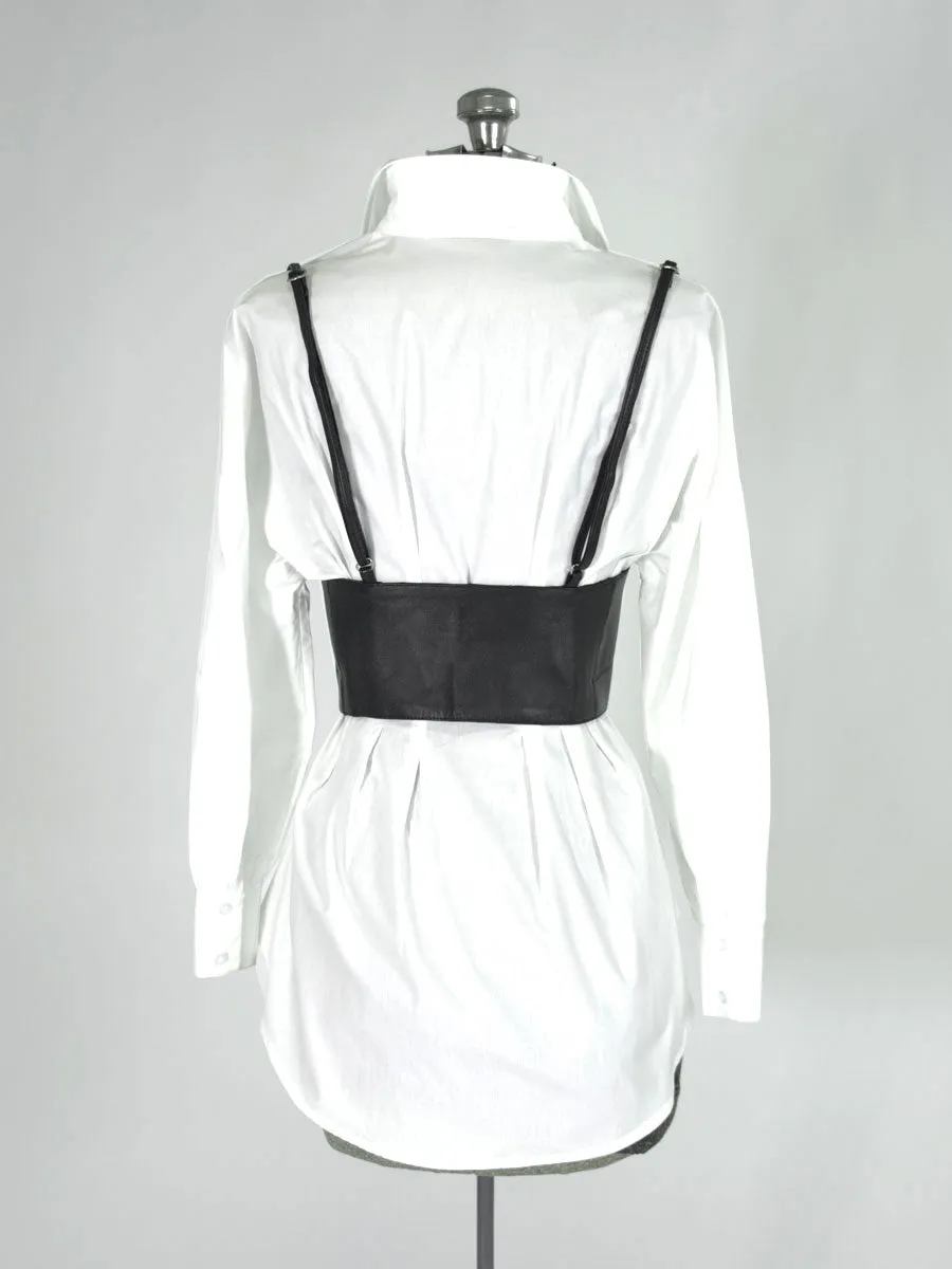 Leather Front Laced Corset Belt with Straps : CB-919