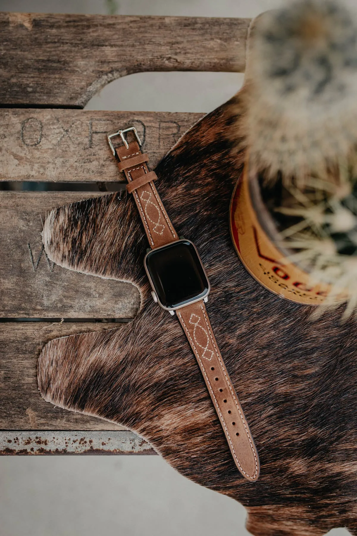 Leather Plain Brown Watch Band (2 Sizes)