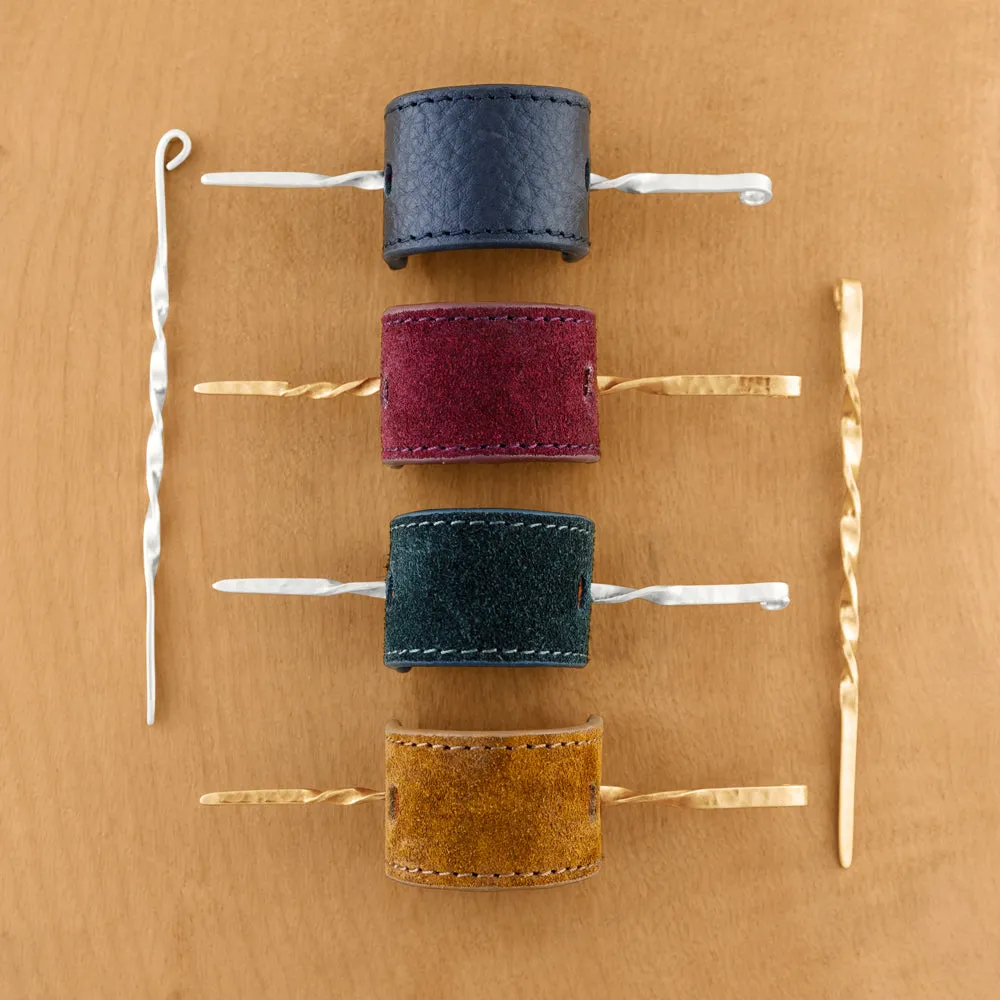 Leather Pony Cover in Pinot - Bronze Stick