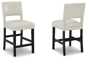 Leektree Ivory/Brown Counter Height Bar Stool (Set of 2)