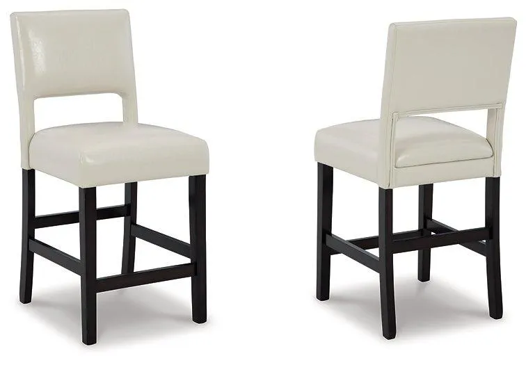 Leektree Ivory/Brown Counter Height Bar Stool (Set of 2)