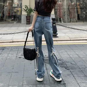Light Blue Strappy Jeans ER5772