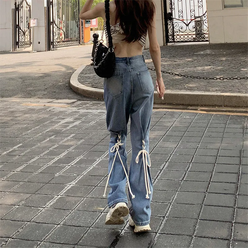 Light Blue Strappy Jeans ER5772