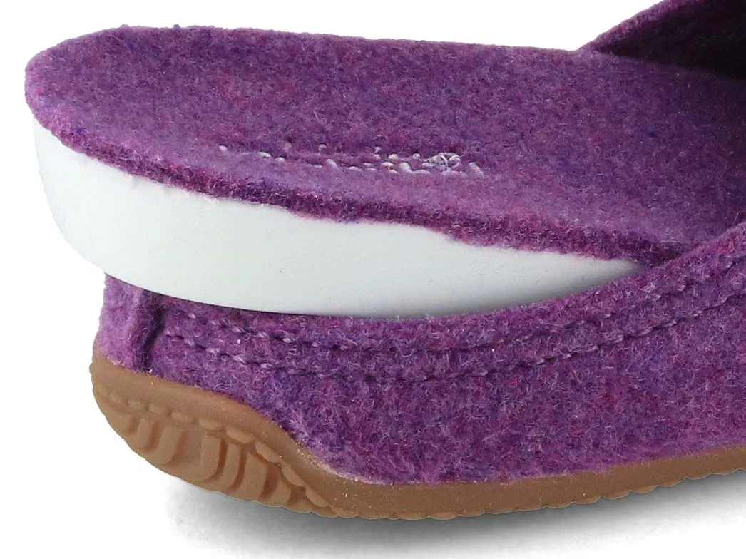 Living Kitzbühel Women Felt Slippers 'Swiss Cross', purple magic