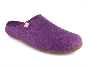 Living Kitzbühel Women Felt Slippers 'Swiss Cross', purple magic