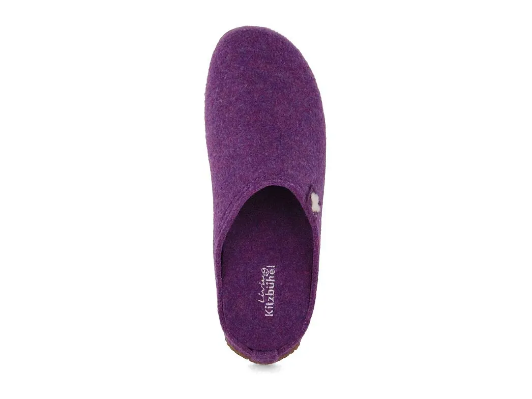 Living Kitzbühel Women Felt Slippers 'Swiss Cross', purple magic