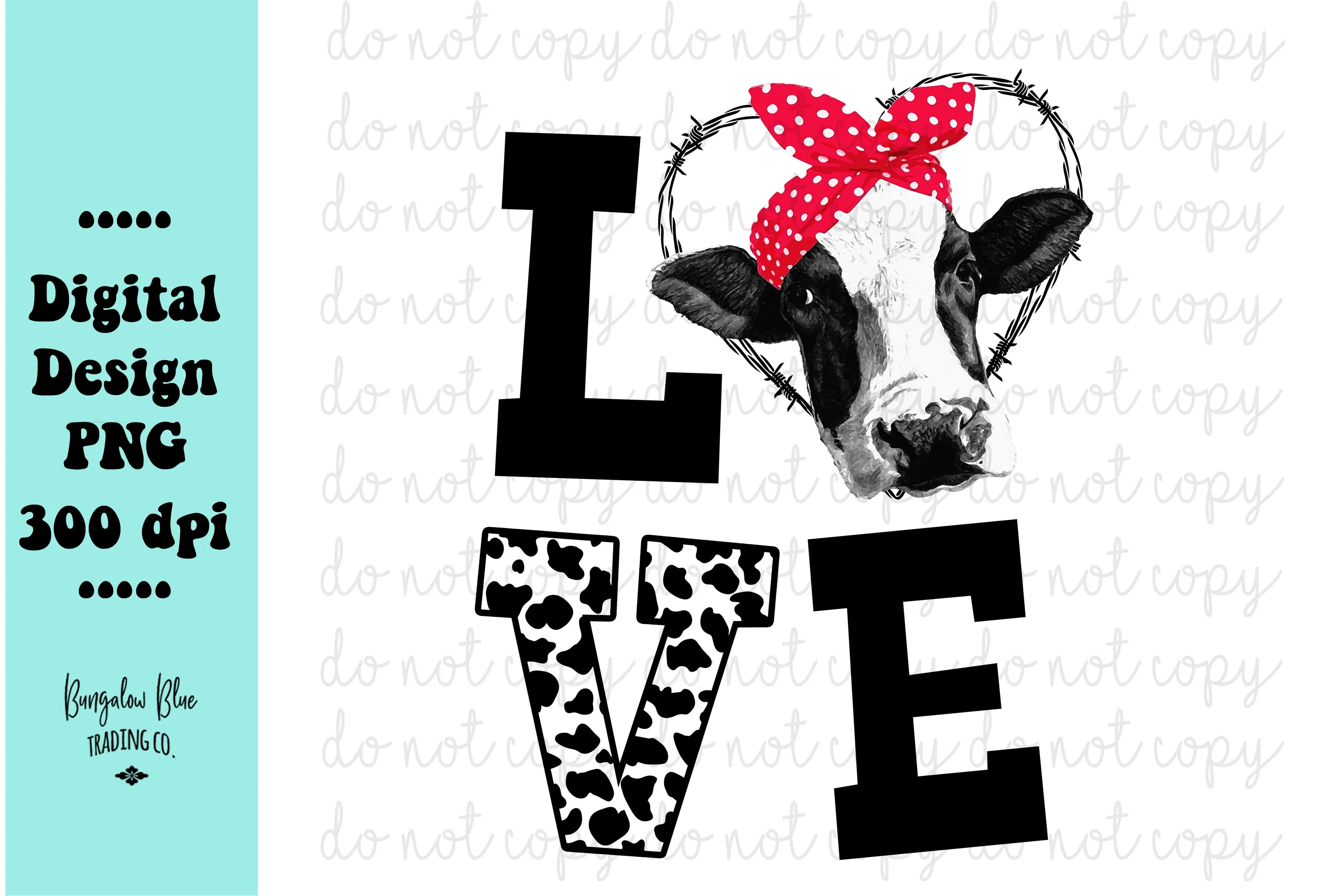 Love Cow Glass Can Tumbler Wrap Digital Download