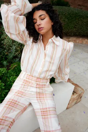 Lucinda Blouse - Peony/Antique stripe