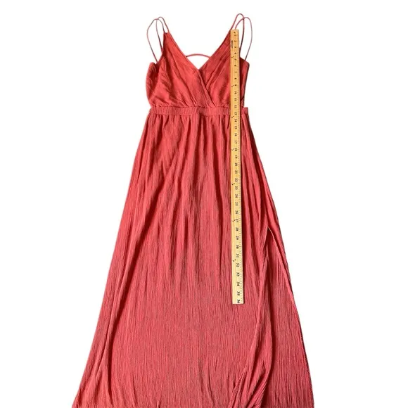 Lulus Lost in Paradise Rusty Rose Cut-outBack V-Neck Maxi Dress Open Back S