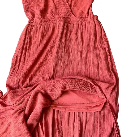 Lulus Lost in Paradise Rusty Rose Cut-outBack V-Neck Maxi Dress Open Back S