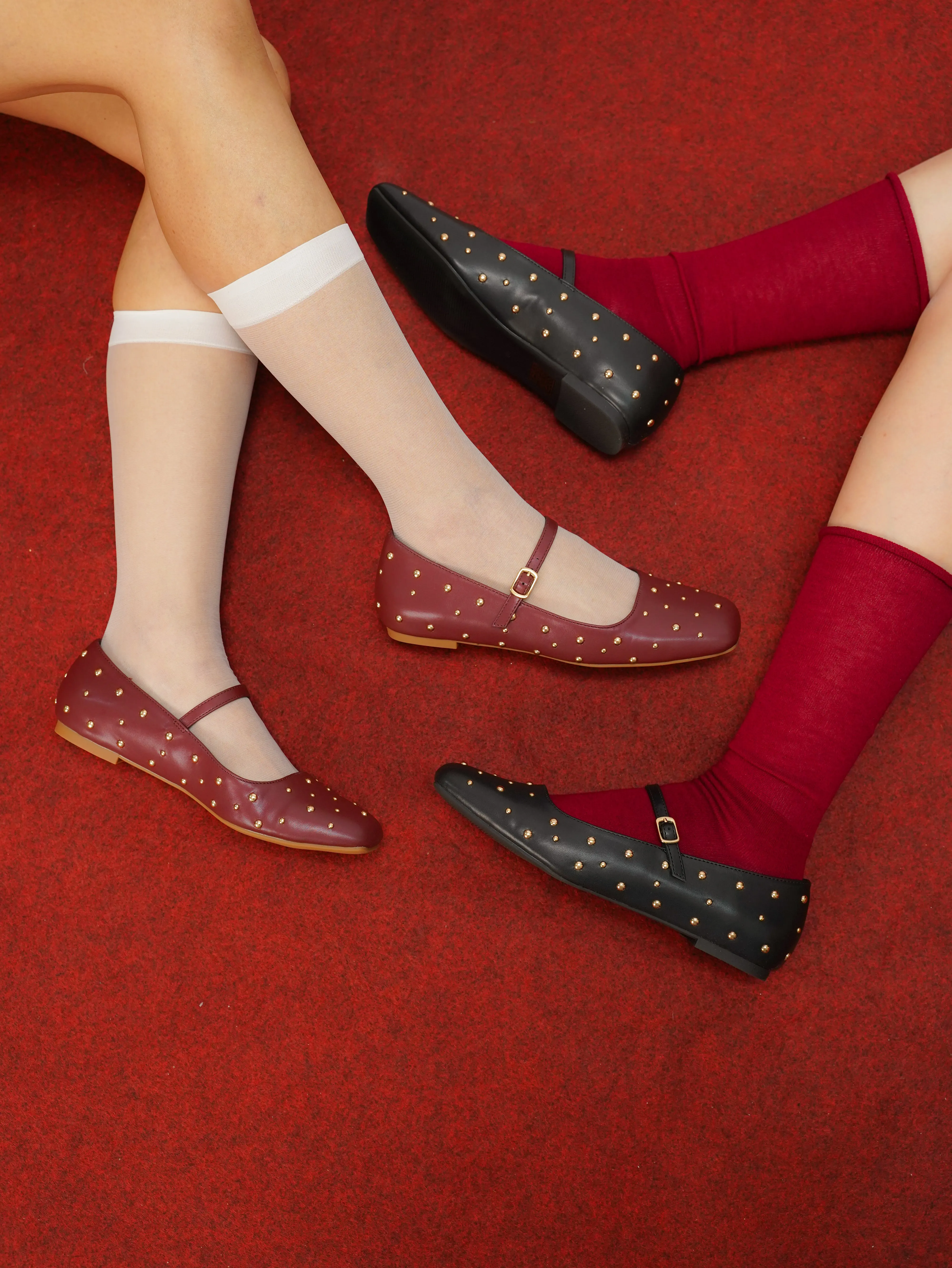 Lyla Ballerina & Flats With Stub (Maroon)