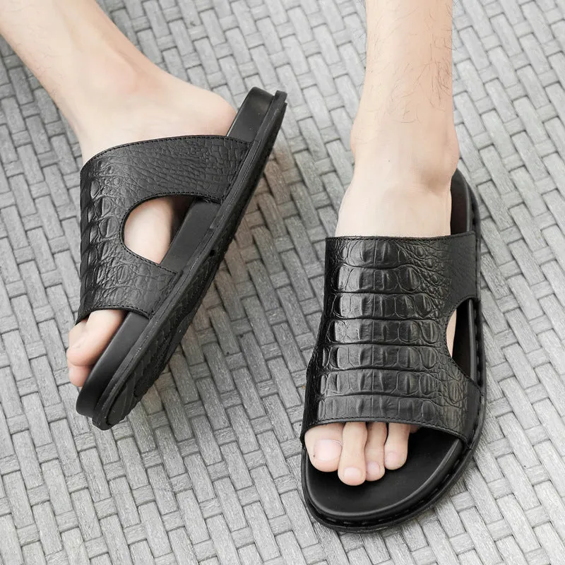 Men's Flip-flops Laminated Floral Sandals And Slippers