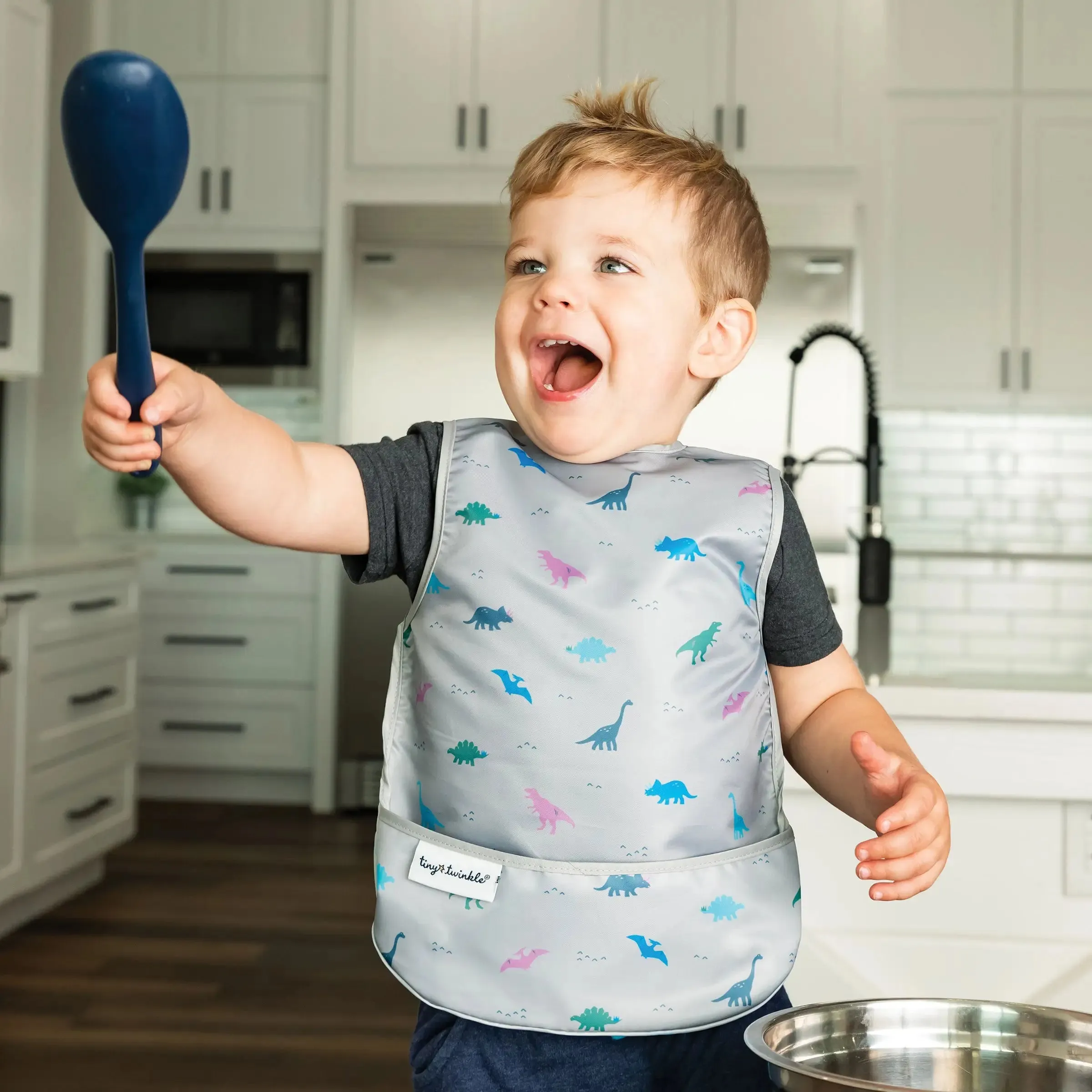 Mess-Proof Apron Bib - Dinosaur