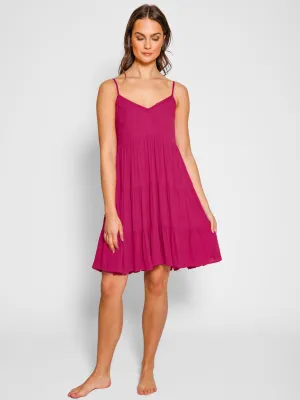 Mini Tier Dress in Sangria