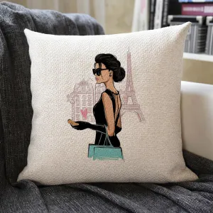 Modern Girl Linen Pillowcase