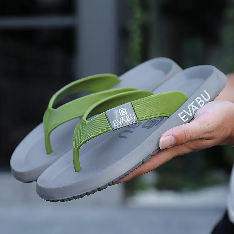 New Summer Flip Flops Men's Non-Slip Soft Bottom Beach Shoes EVA Flip Flops Trendy Men's Slippers
