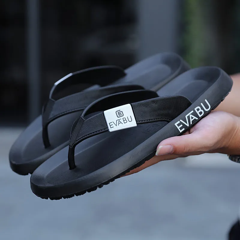 New Summer Flip Flops Men's Non-Slip Soft Bottom Beach Shoes EVA Flip Flops Trendy Men's Slippers