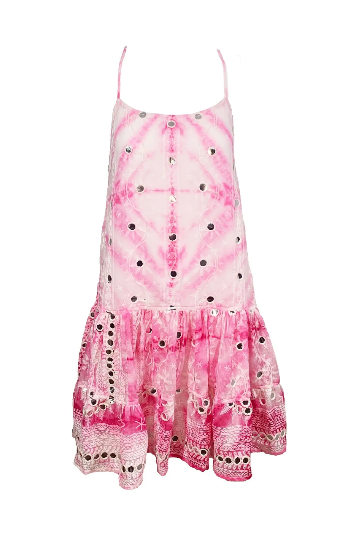Nomad Print Strappy Dress in Fuchsia