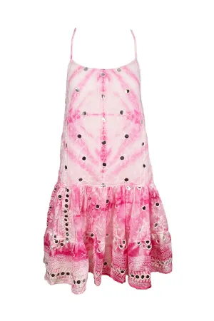 Nomad Print Strappy Dress in Fuchsia