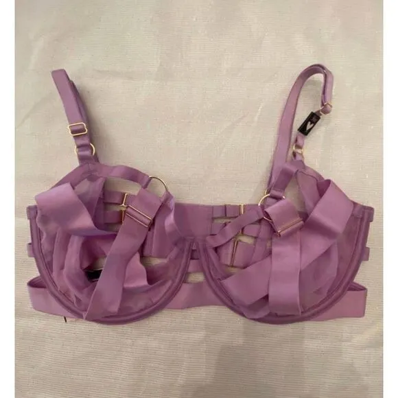 NWT Victoria's Secret Very Sexy Unlined Balconet Strappy Harness Bra 34C