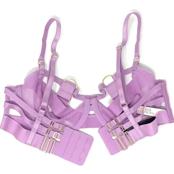 NWT Victoria's Secret Very Sexy Unlined Balconet Strappy Harness Bra 34C