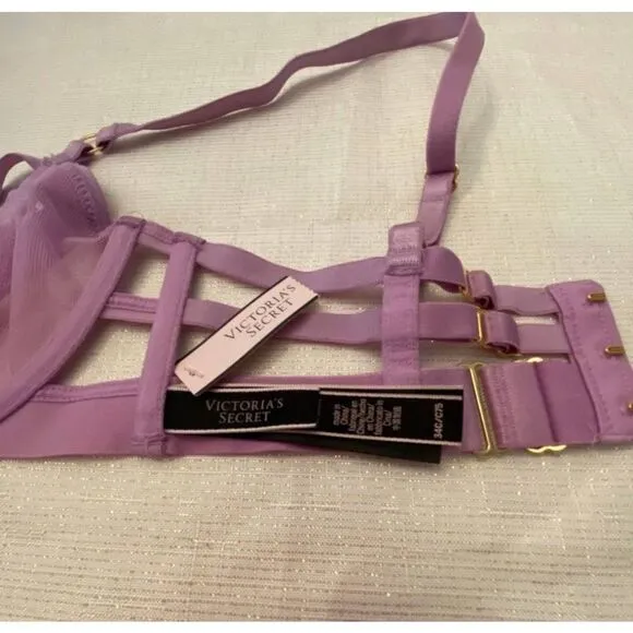 NWT Victoria's Secret Very Sexy Unlined Balconet Strappy Harness Bra 34C