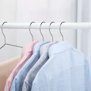 OIKA Clothes Hangers 40 Pack Suit Hangers Stainless Steel Strong Metal Hangers 16.5 Inch for Heavy Duty Clothes