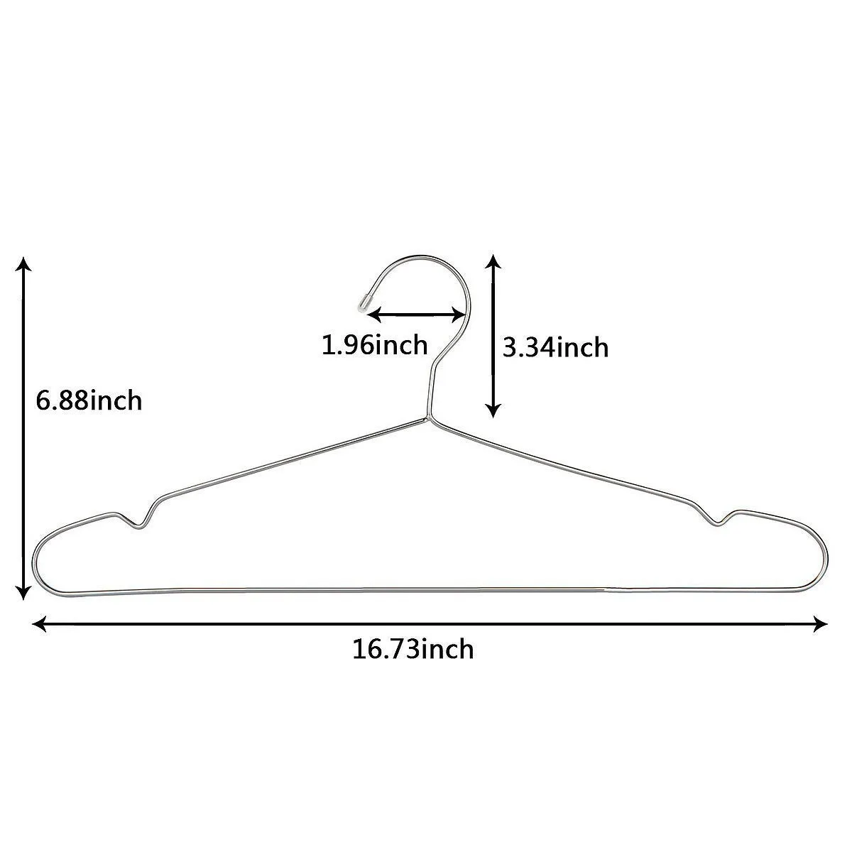 OIKA Clothes Hangers 40 Pack Suit Hangers Stainless Steel Strong Metal Hangers 16.5 Inch for Heavy Duty Clothes
