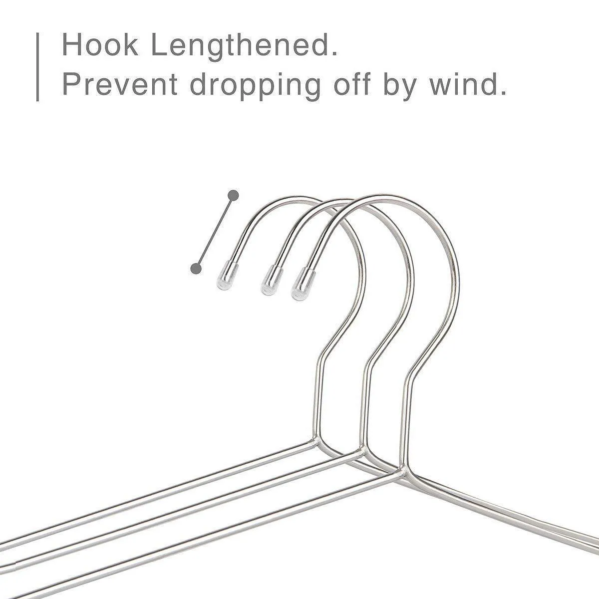 OIKA Clothes Hangers 40 Pack Suit Hangers Stainless Steel Strong Metal Hangers 16.5 Inch for Heavy Duty Clothes