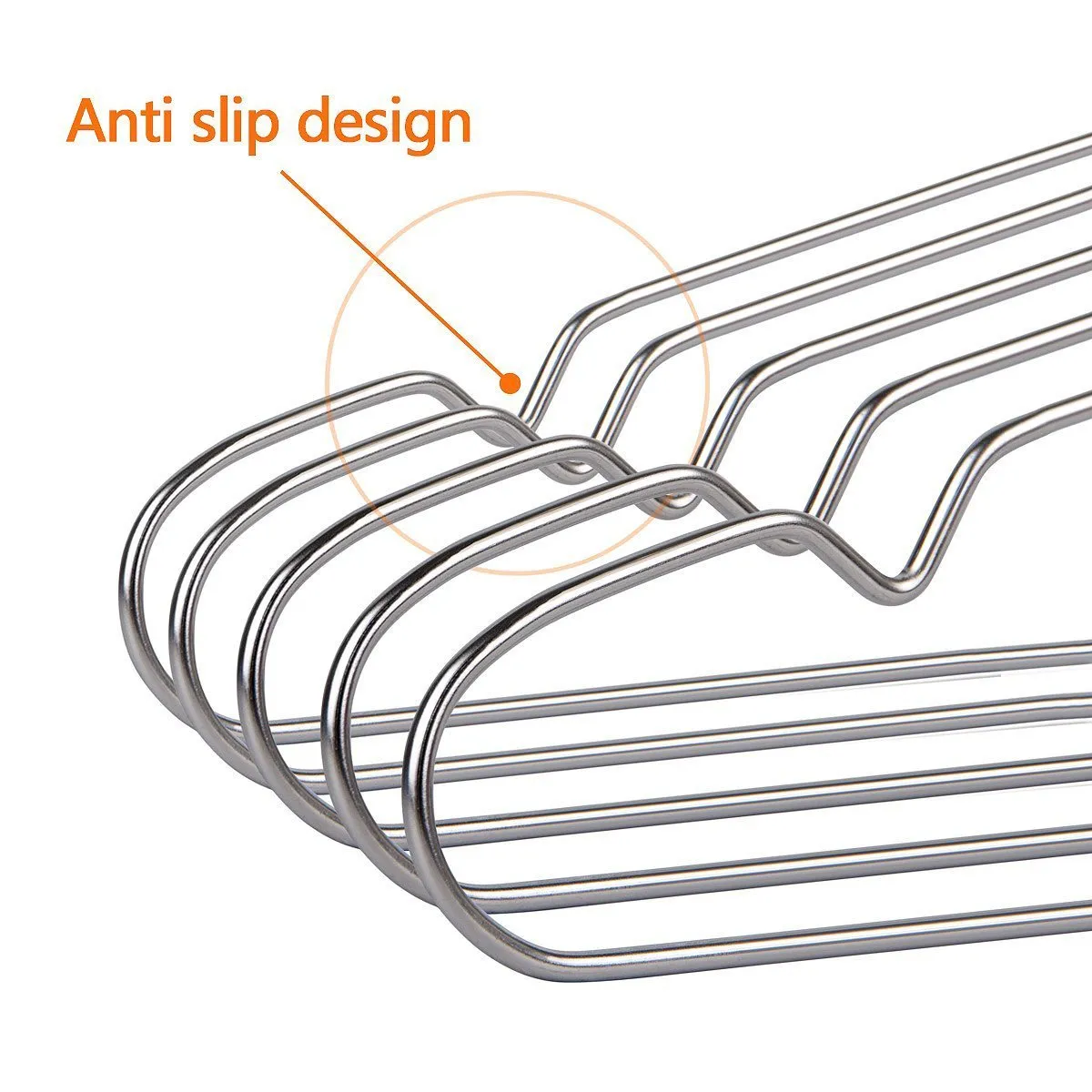 OIKA Clothes Hangers 40 Pack Suit Hangers Stainless Steel Strong Metal Hangers 16.5 Inch for Heavy Duty Clothes
