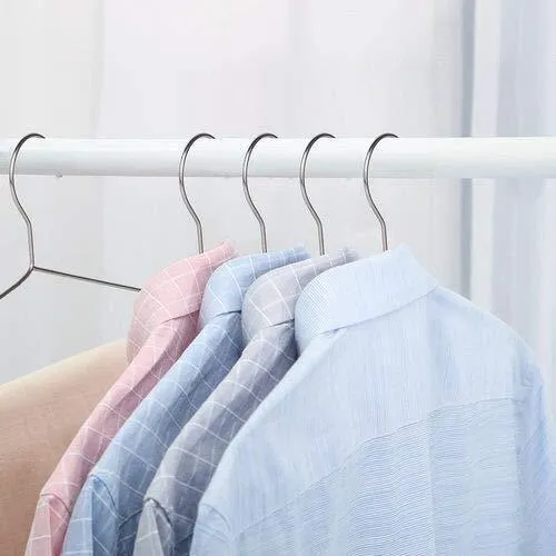 OIKA Clothes Hangers 40 Pack Suit Hangers Stainless Steel Strong Metal Hangers 16.5 Inch for Heavy Duty Clothes
