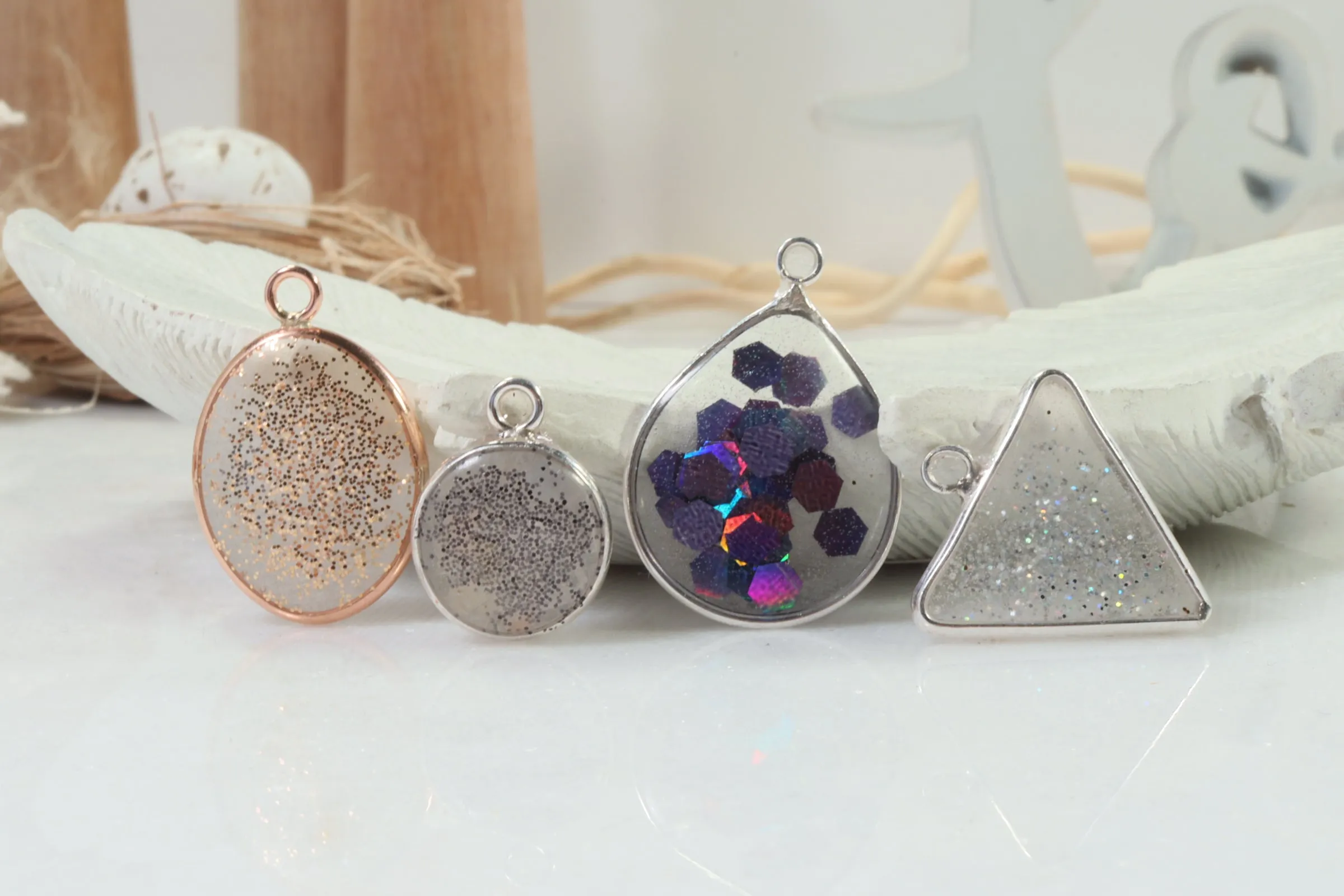 Open Resin Bezel - Drop, 18mm, Single Ring - Choose Your Metal