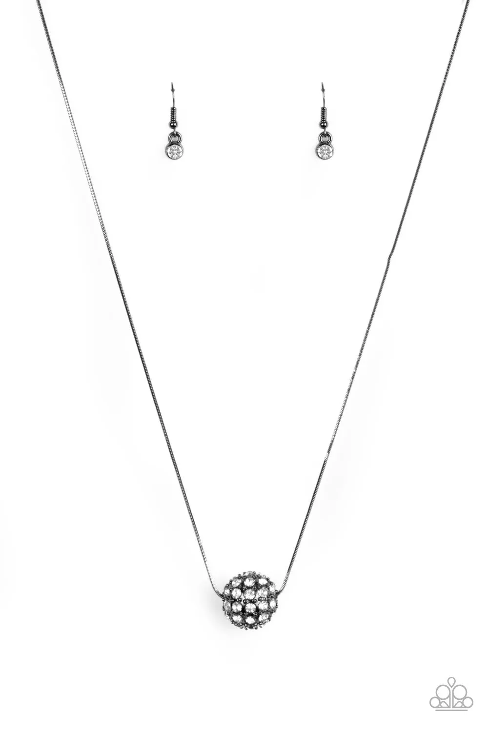 Paparazzi Come Out of Your BOMBSHELL - Black Rhinestone Necklace