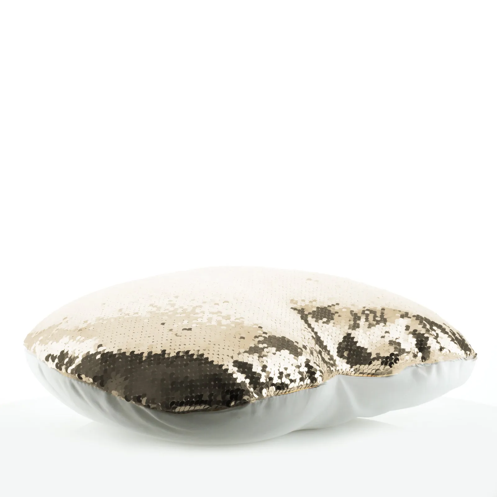Personalised Sequin Heart Cushion with Hippo Rain Drop Glitter Print and Cute Text