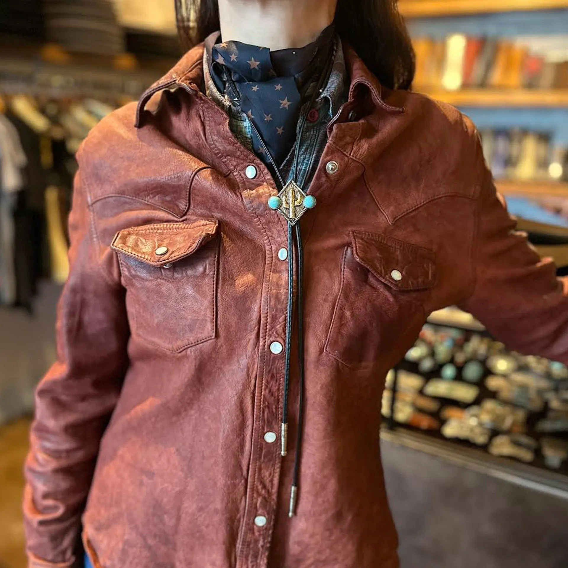 Pewter Cactus Bolo