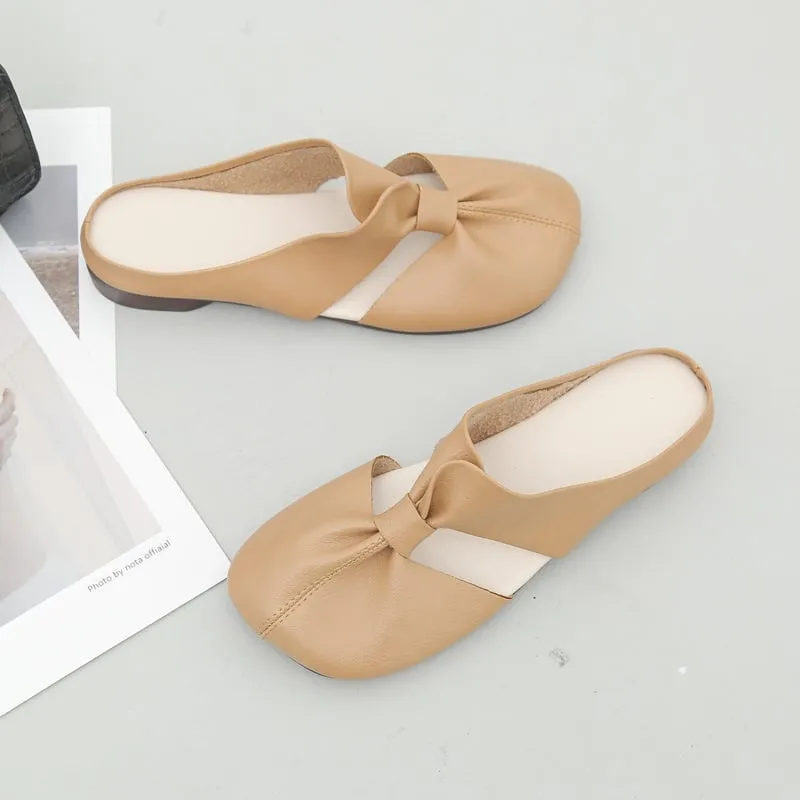 Plus-size Cut-Out Design Flat Mules