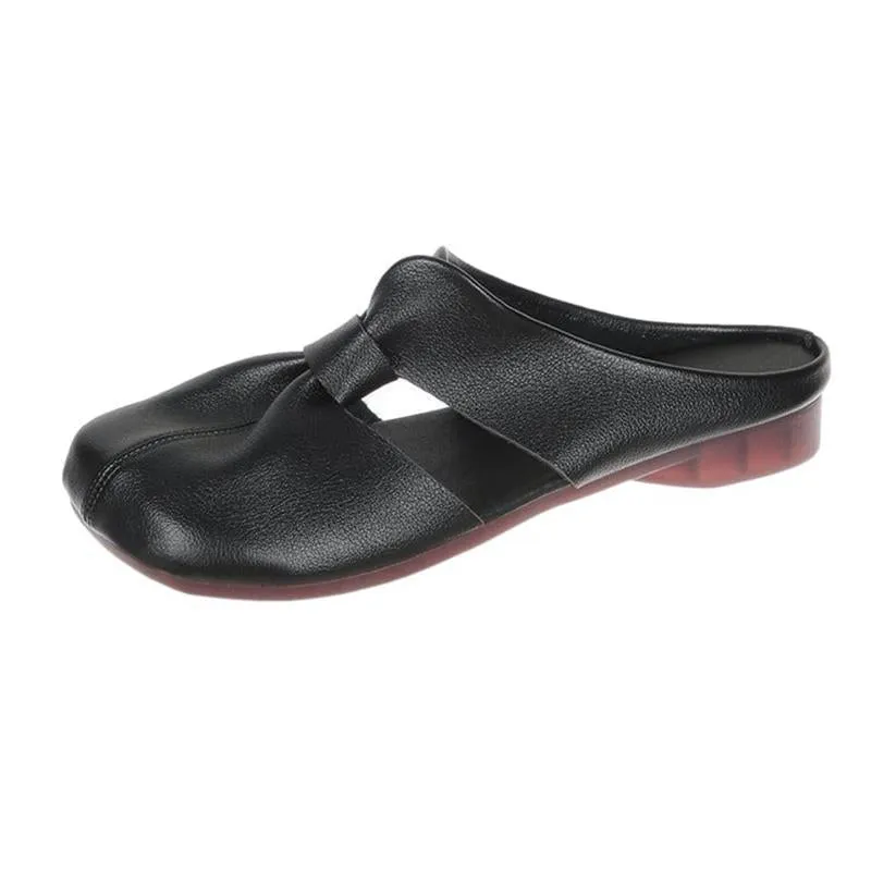 Plus-size Cut-Out Design Flat Mules