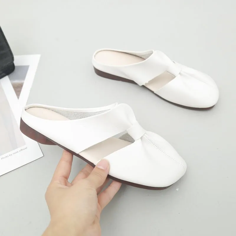 Plus-size Cut-Out Design Flat Mules