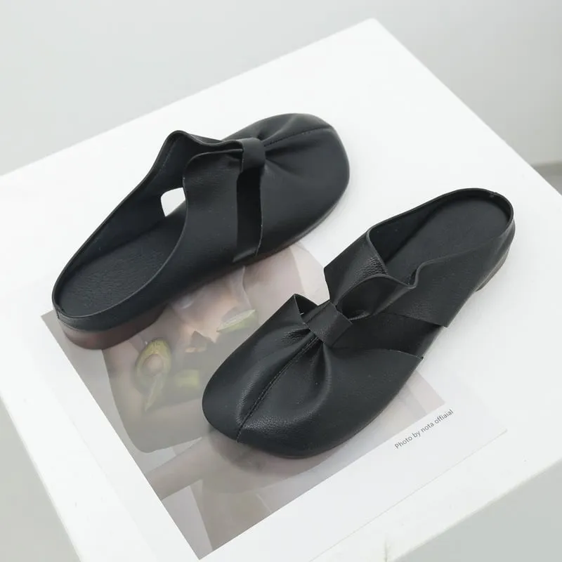 Plus-size Cut-Out Design Flat Mules