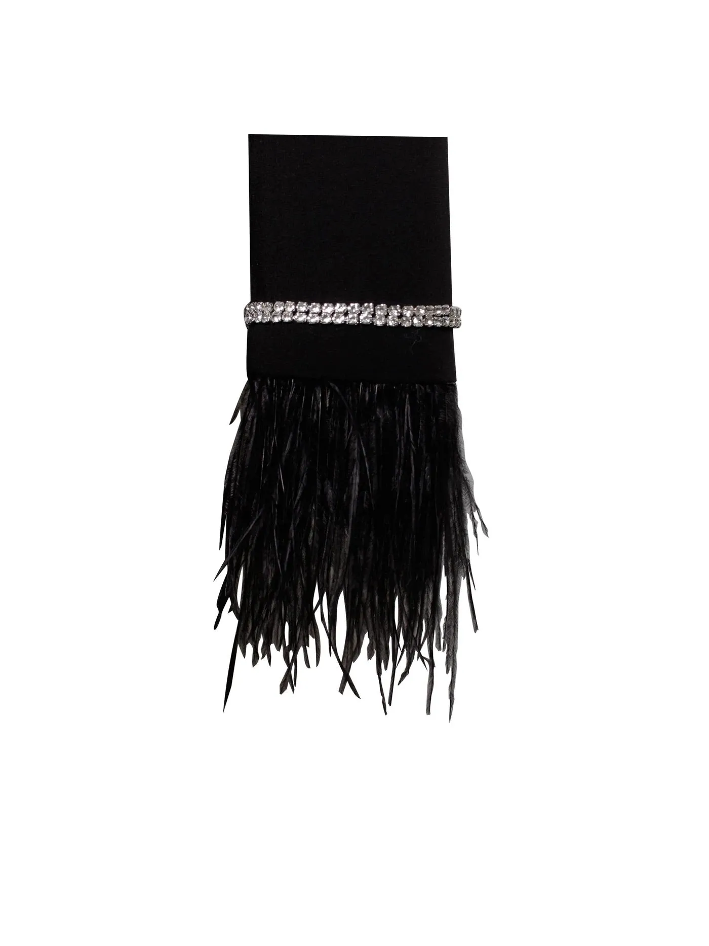 PRE-ORDER Isabella Feather Crystal Sleeve Backless Blazer Dress x Noir