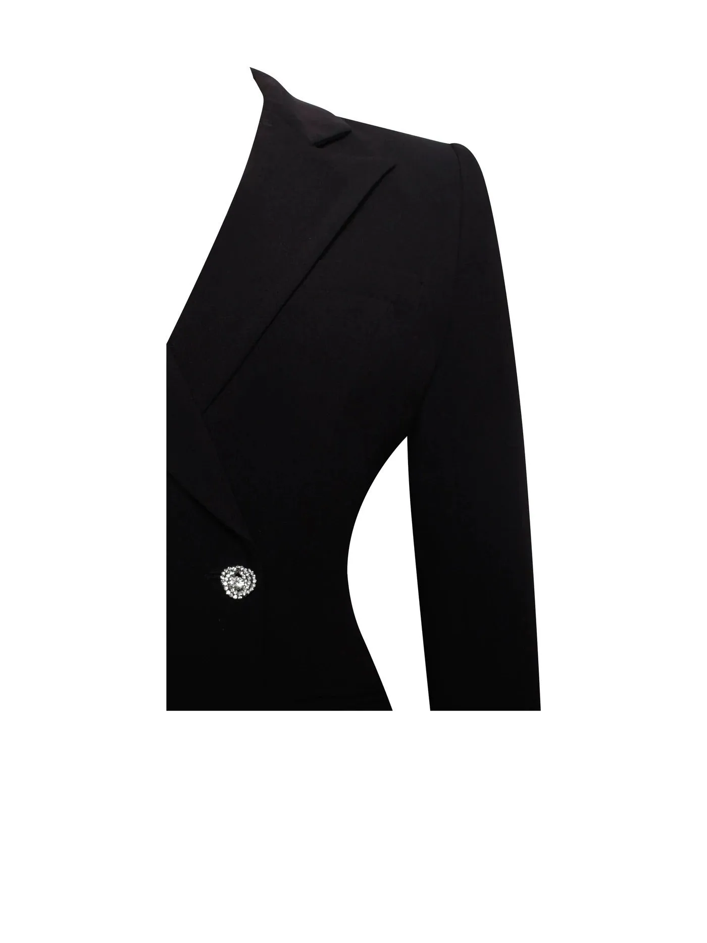 PRE-ORDER Isabella Feather Crystal Sleeve Backless Blazer Dress x Noir
