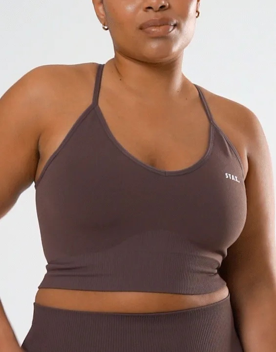 Premium Seamless Strappy Crop - Cedar