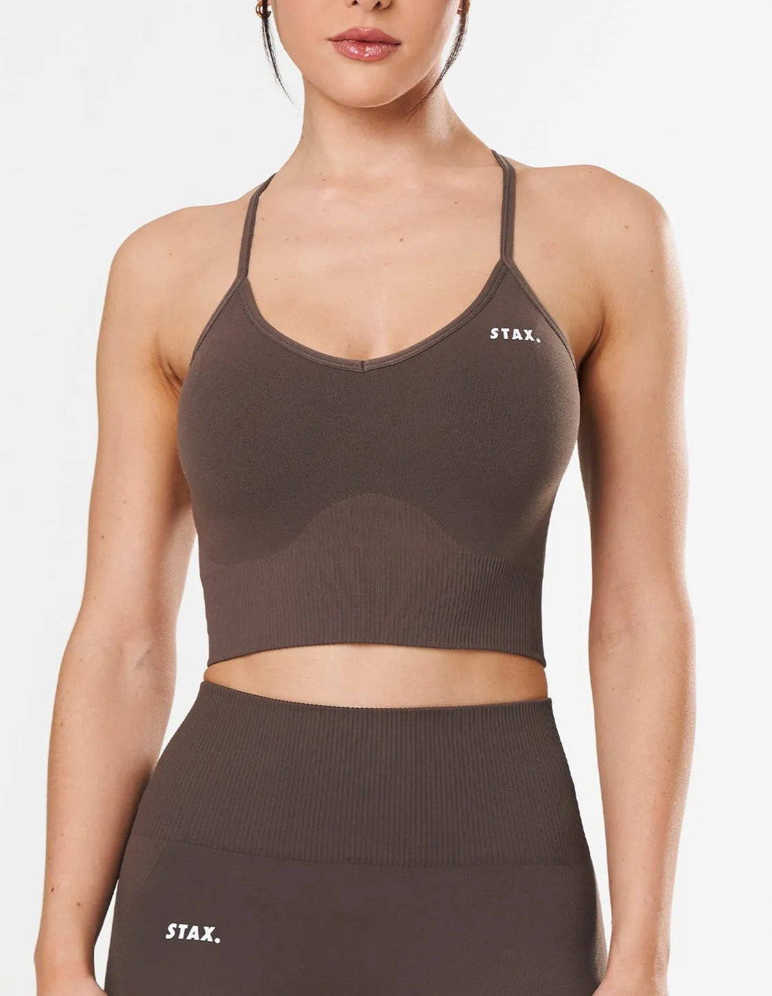 Premium Seamless Strappy Crop - Cedar