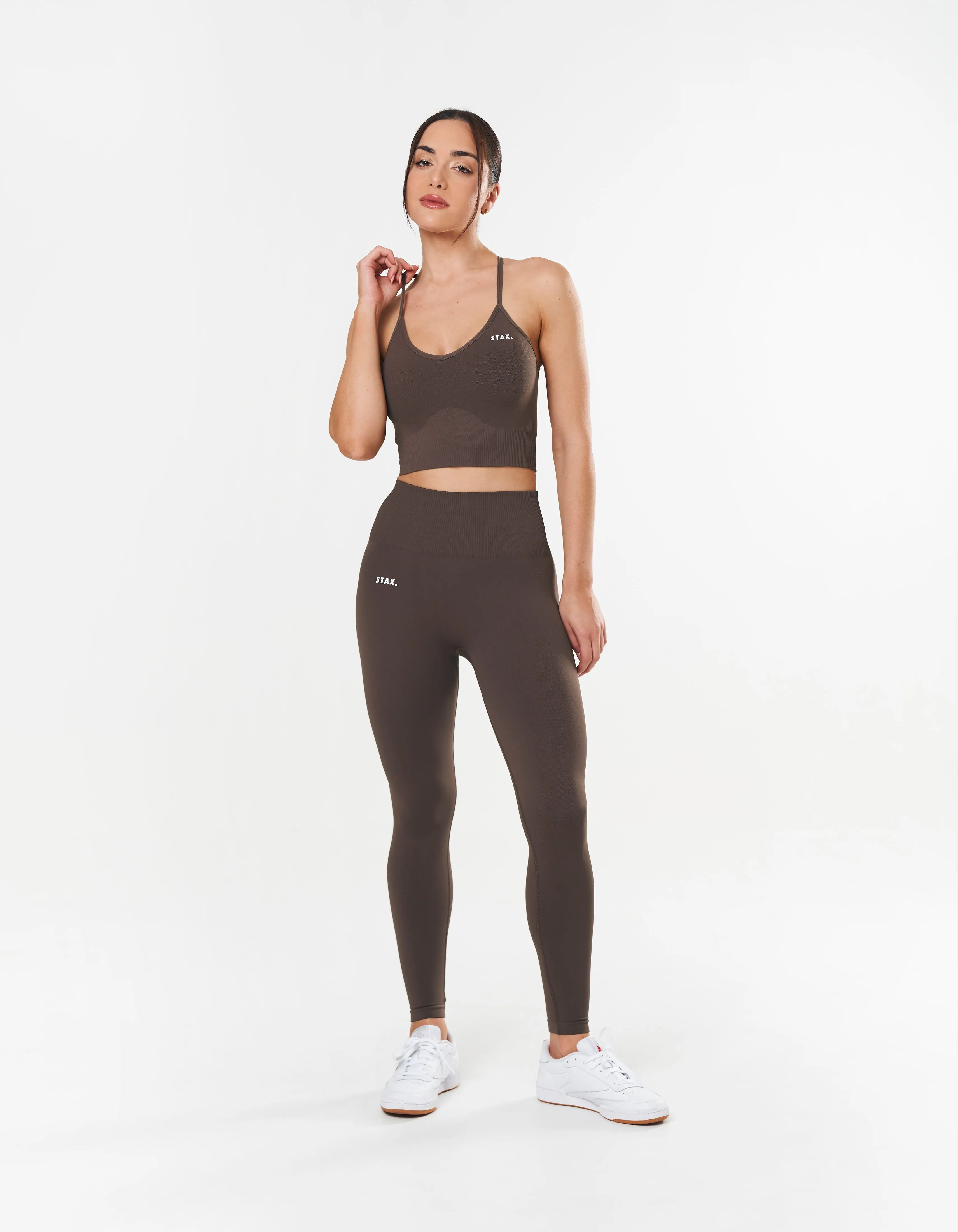 Premium Seamless Strappy Crop - Cedar