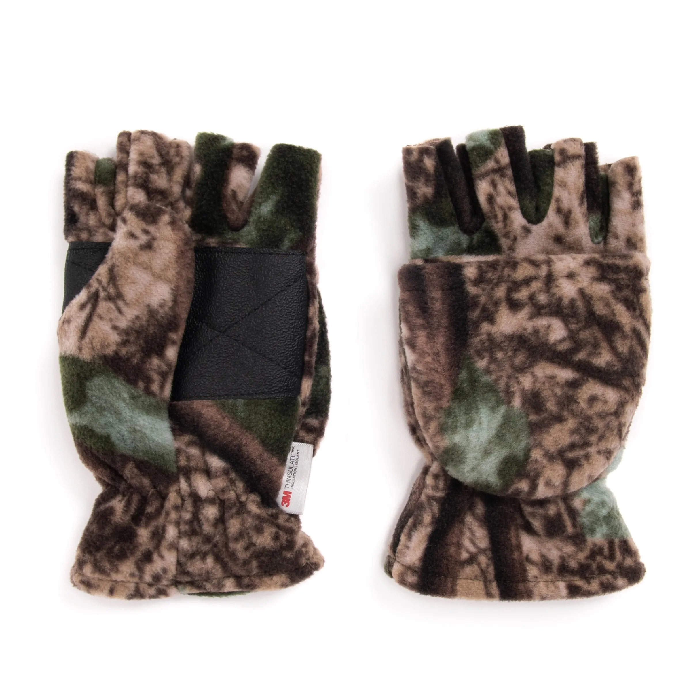 QuietWear Men's Waterproof Fleece Flip Mittens